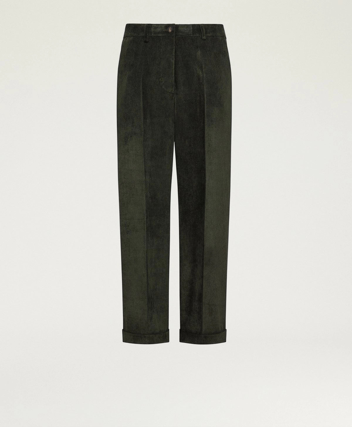 PANTALON DANGO MOMONI EN VELOURS À CÔTES STRETCH - VERT FONCÉ