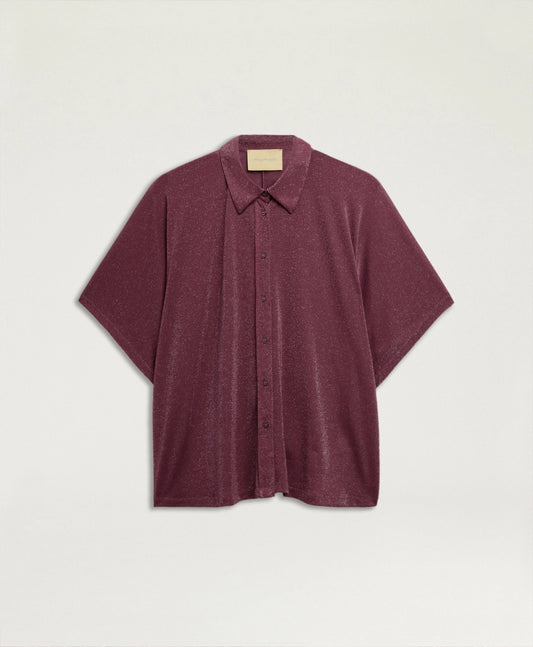 CHEMISIER BROOKLYN EN JERSEY LUREX UNI - MAUVE