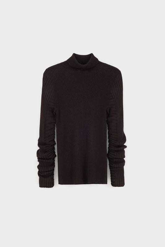 Pull col roulé Awald marron foncé – Bellerose