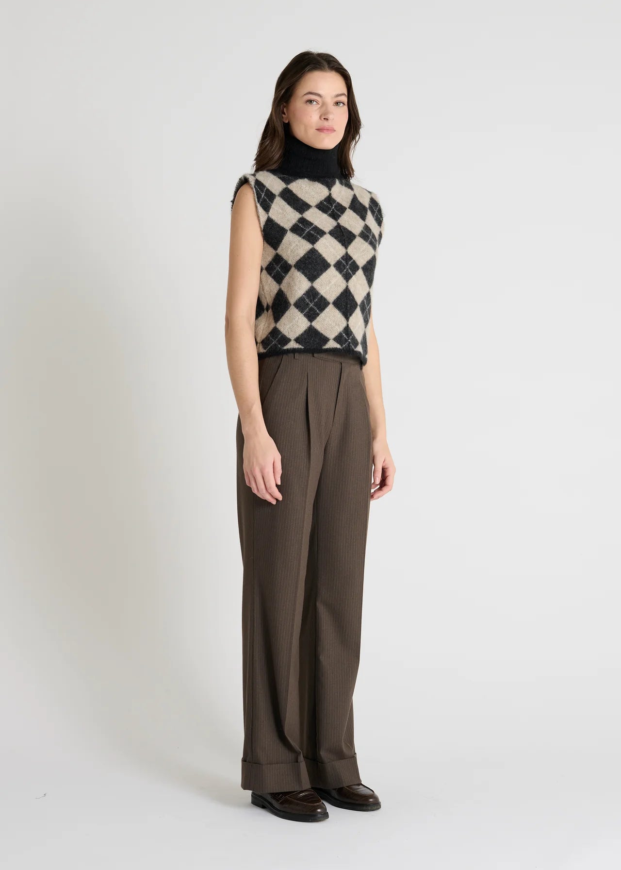 Pull sans manches jaquart Odinoj Hana San - noir