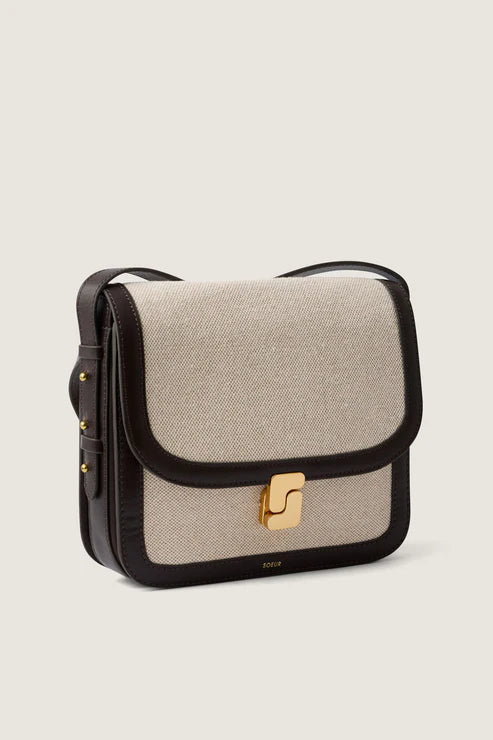 SAC BELLISSIMA MAX - ECRU ET GLACE MARRON FONCE