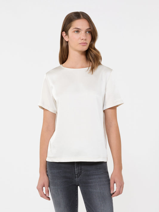 Tee shirt en satin et jersey ZONA Max Mara weekend Ivoire