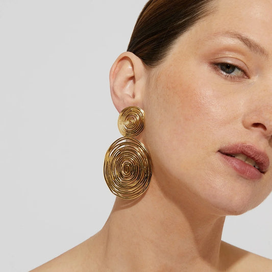 Boucles d'oreilles Wave grand modèle dorées GAS Bijoux