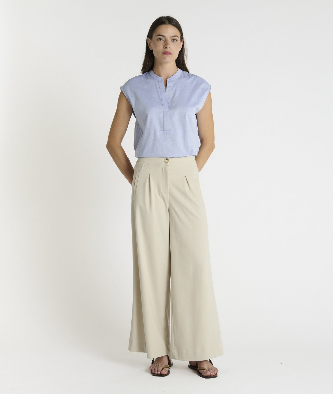 Pantalon ARUN craie Hana San