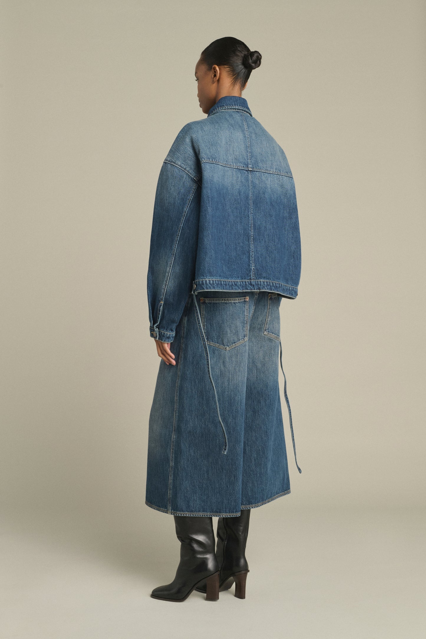 Jupe-culotte en denim délavé – Soeur