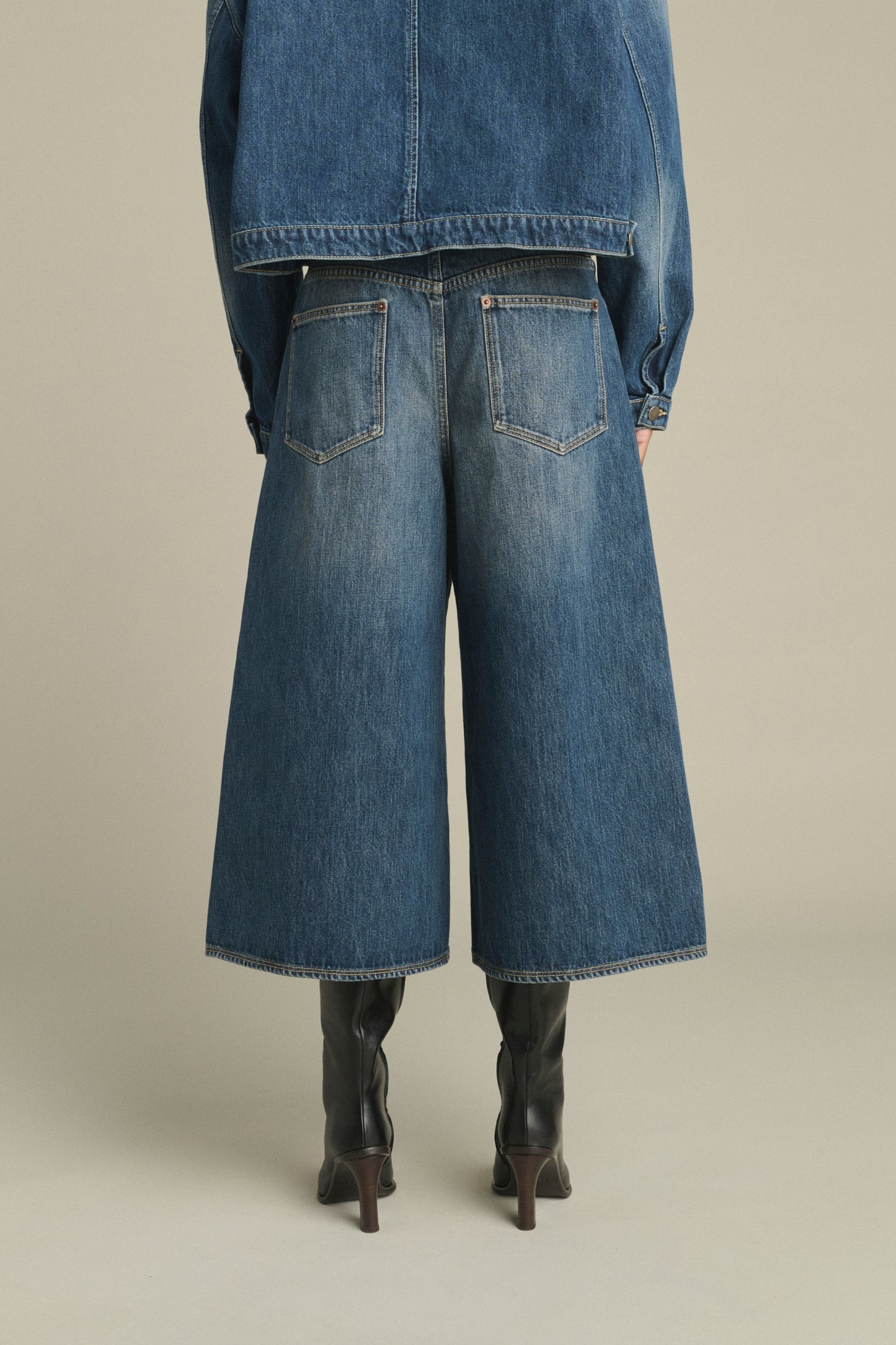 Jupe-culotte en denim délavé – Soeur