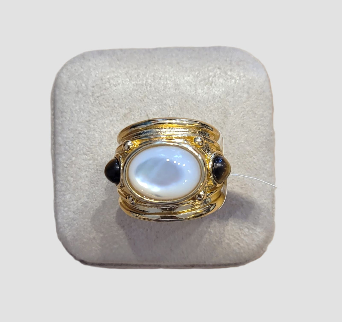 Bague Simone - Strass & Nacre blanche GAS Bijoux