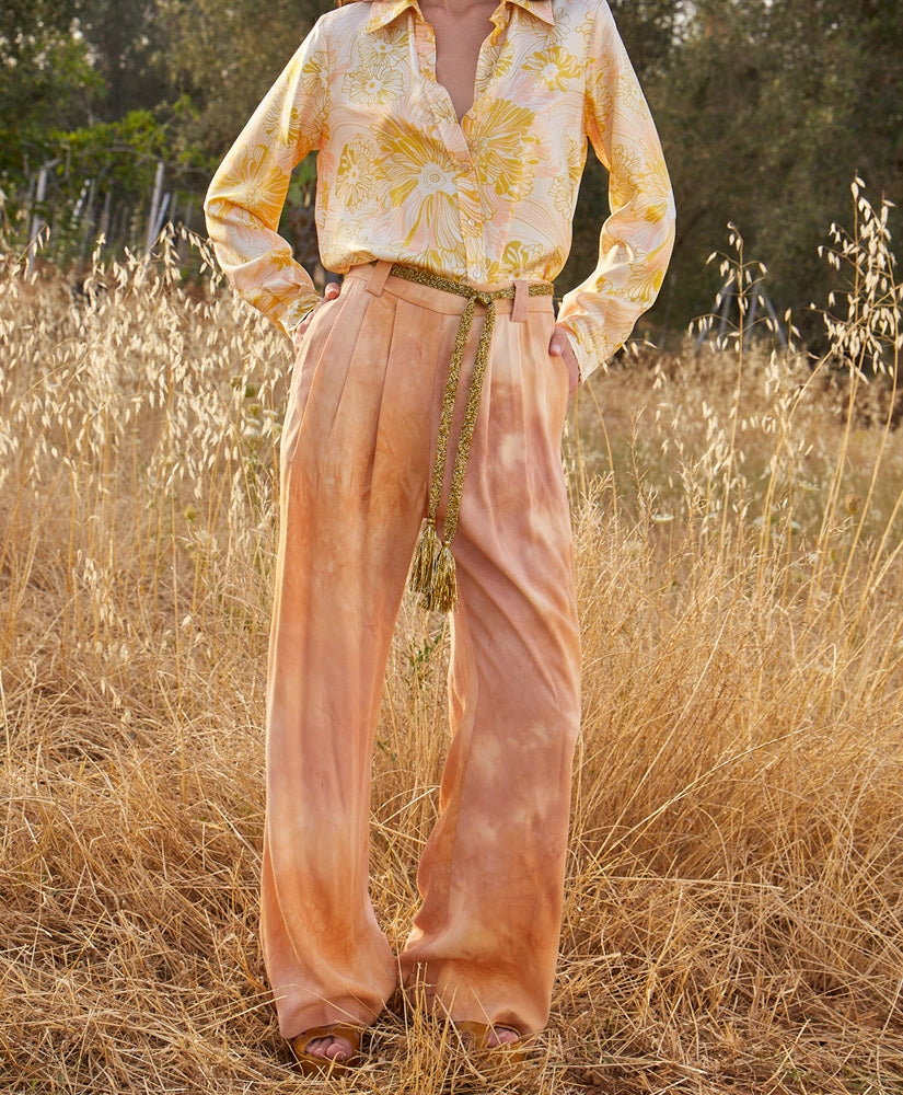 PANTALON LANZAROTE EN VISCOSE TIE&DYE - MULTICOLORE ROSE