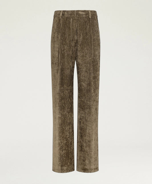 PANTALON BLAKE EN VELOURS À CÔTES FLUIDE MOMONI Kaki