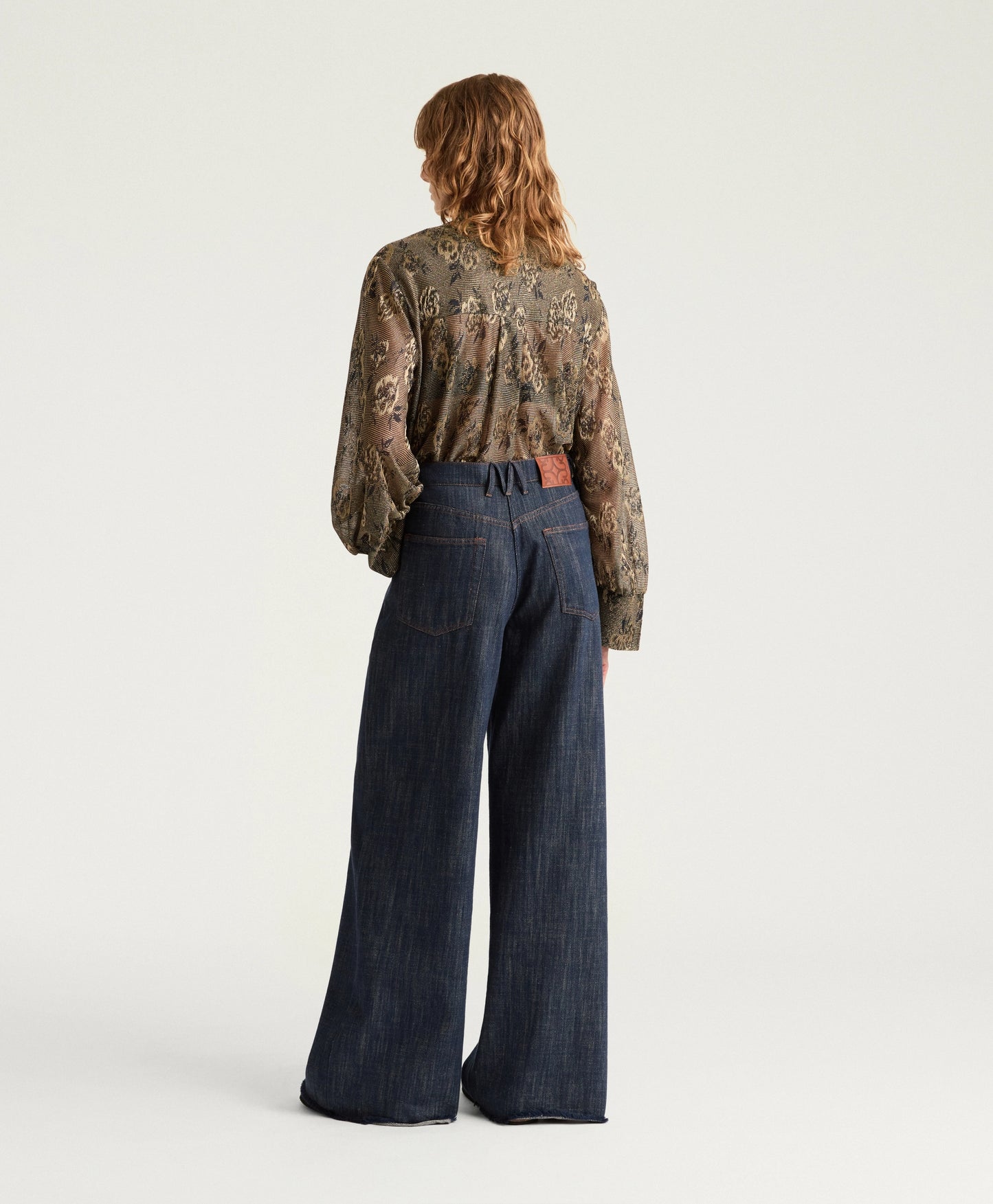 PANTALON AOKI MOMONI EN DENIM TEINT EN FIL - BLEU JEANS