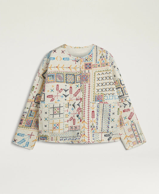 VESTE REVERSIBLE GELSOMINO EN MATELASSAGE IMPRIMÉ - MULTICOLORE CRÈME
