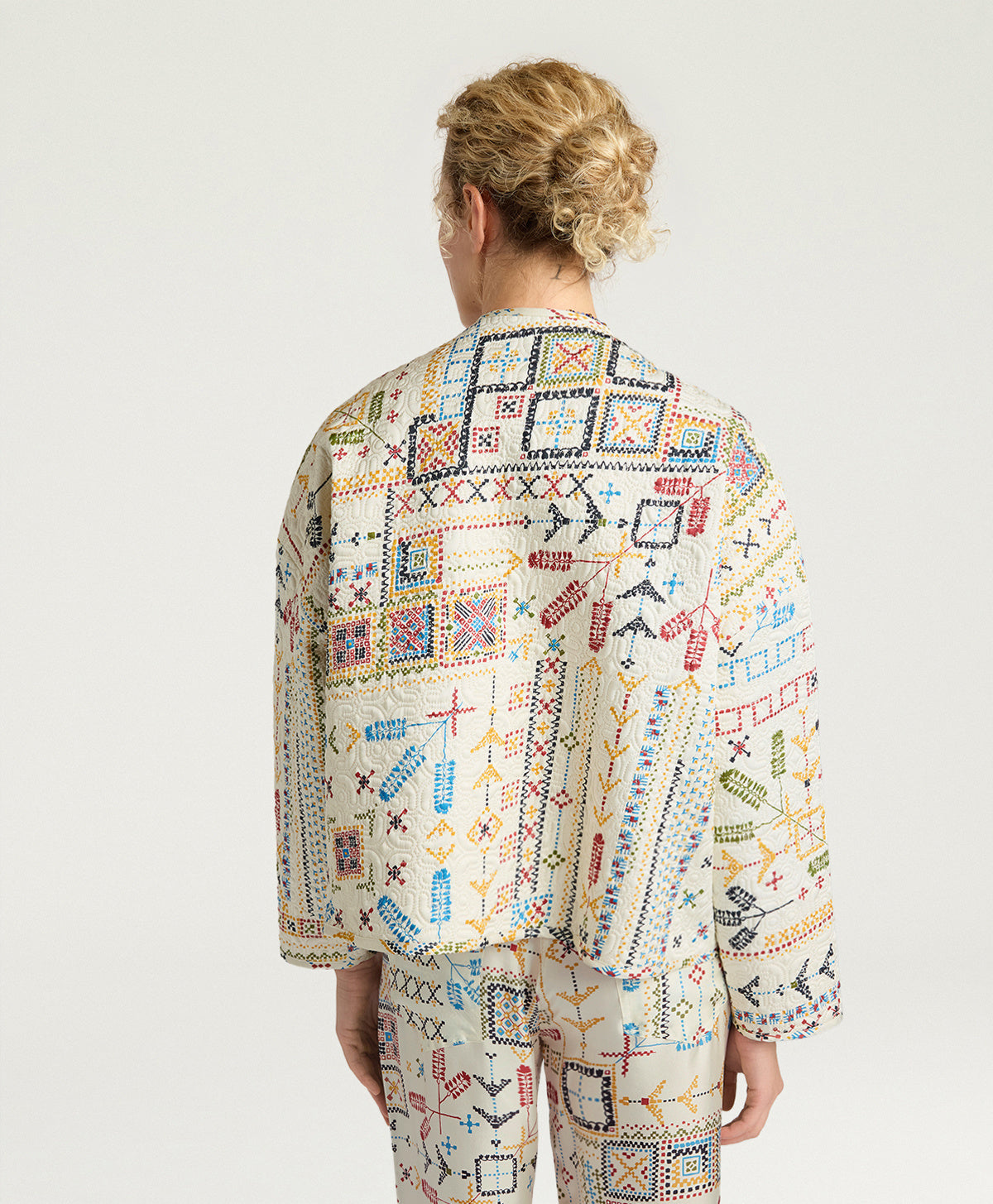 VESTE REVERSIBLE GELSOMINO EN MATELASSAGE IMPRIMÉ - MULTICOLORE CRÈME