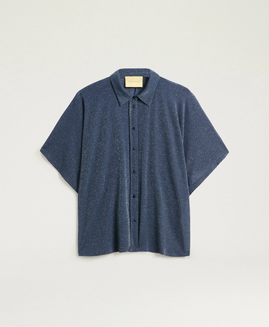 CHEMISIER BROOKLYN EN JERSEY LUREX UNI - BLEU