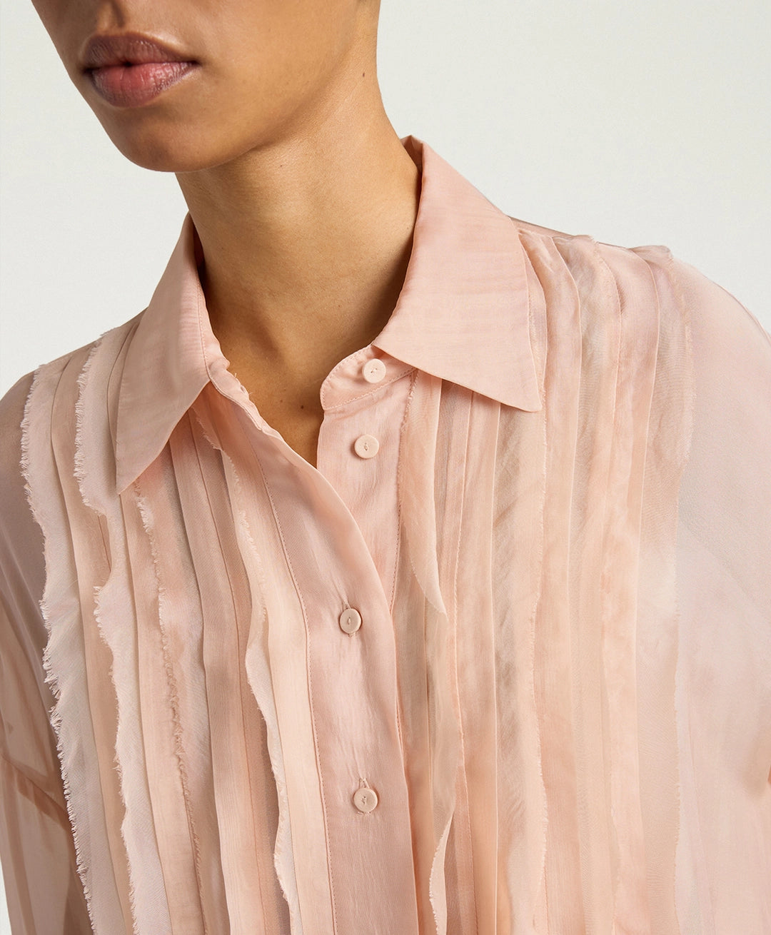 CHEMISIER LUCIA EN MOUSSELINE UNIE - POUDRE MOMONI