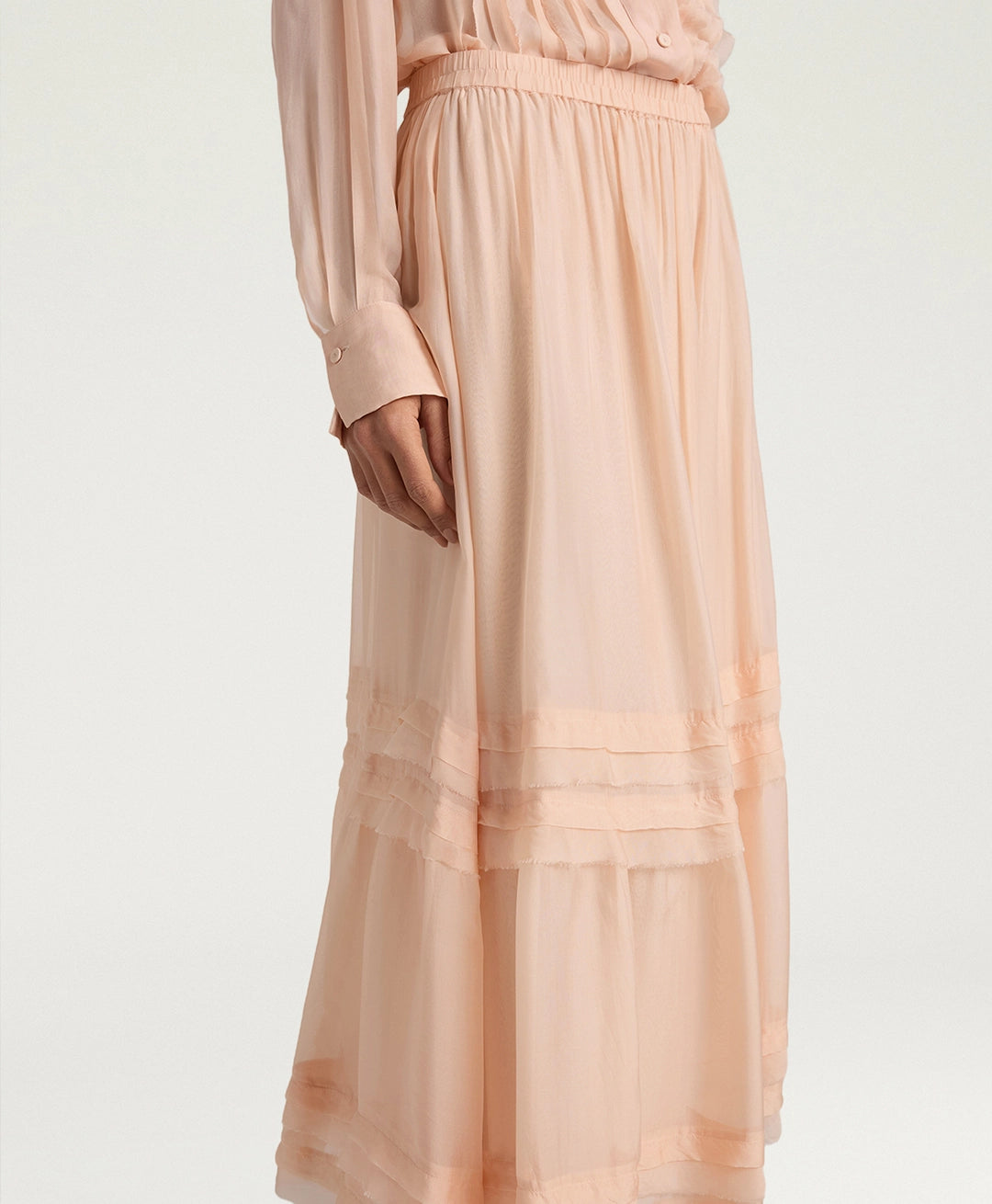 JUPE HOPI EN MOUSSELINE UNIE - POUDRE MOMONI