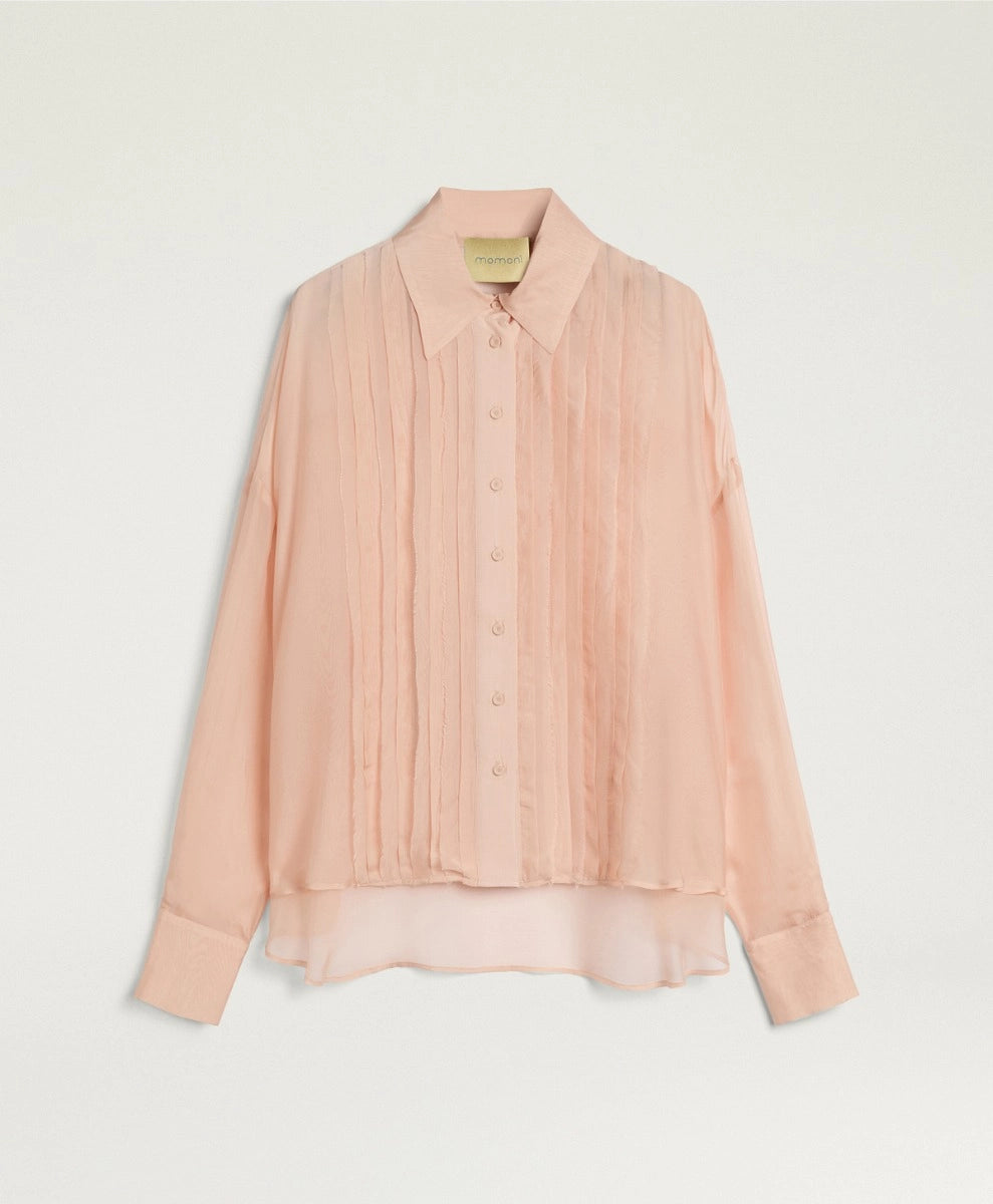 CHEMISIER LUCIA EN MOUSSELINE UNIE - POUDRE MOMONI