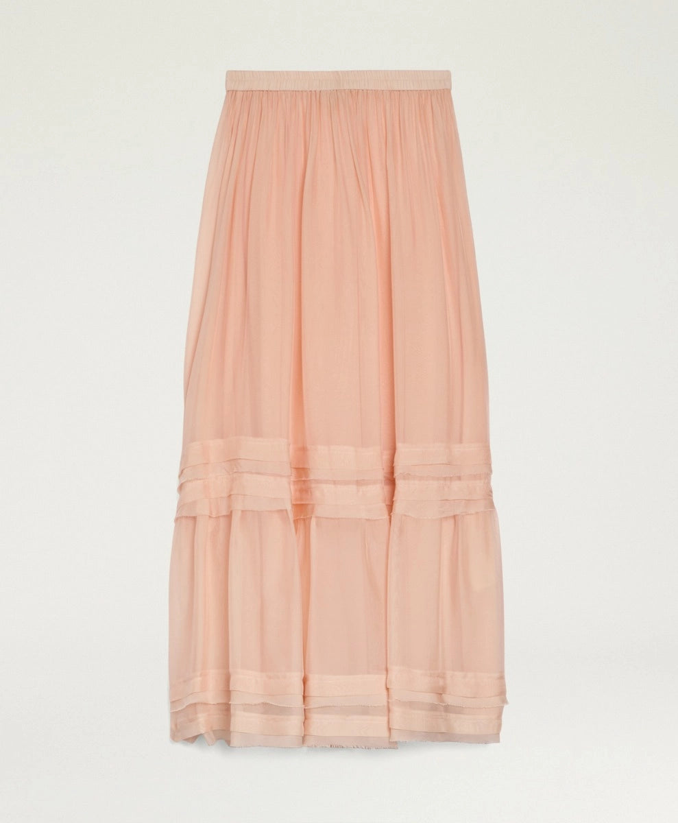 JUPE HOPI EN MOUSSELINE UNIE - POUDRE MOMONI