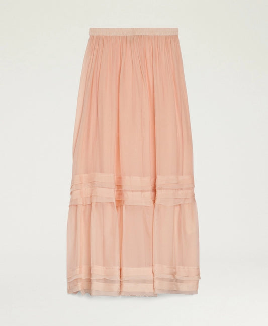 JUPE HOPI EN MOUSSELINE UNIE - POUDRE MOMONI