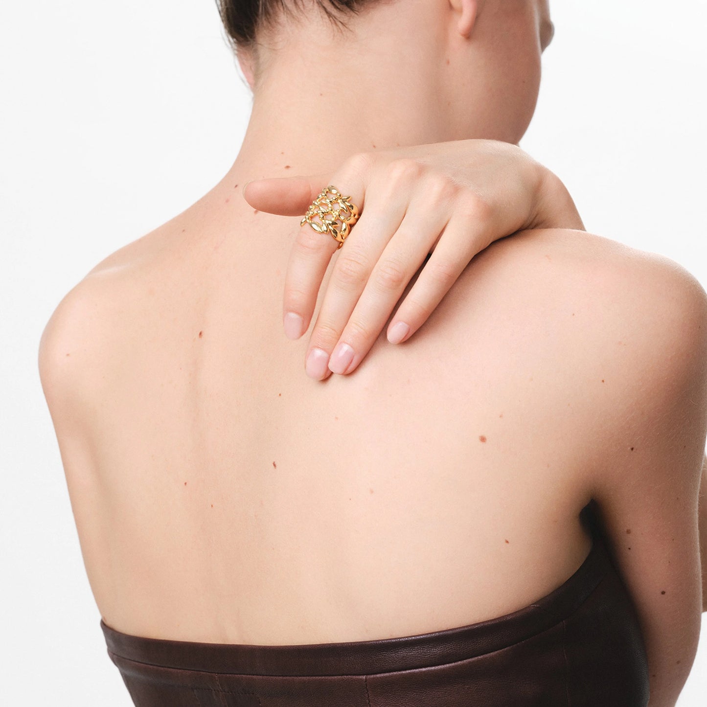 Bague Olea manchette dorée GAS Bijoux