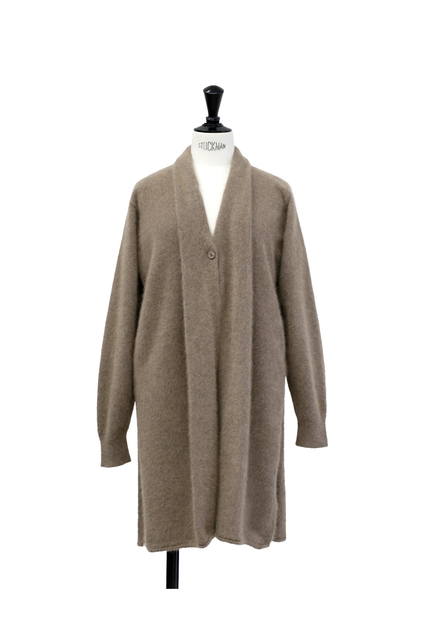 Cardigan long en laine de racoon CT Plage camel