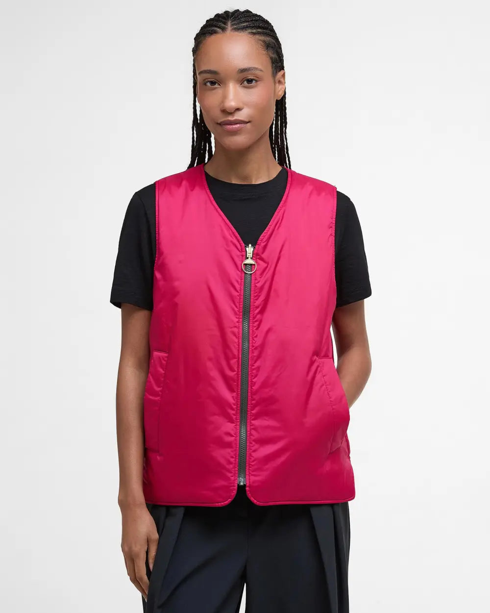 Gilet My Barbour Reversible Liner Dark Kaki / Rose