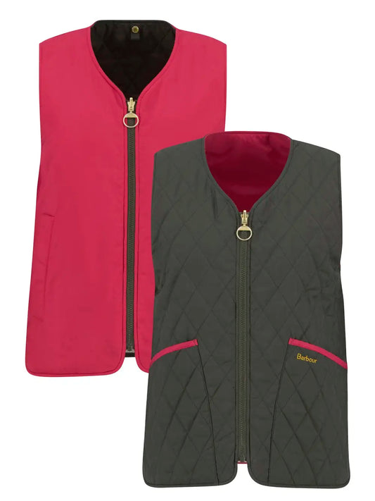 Gilet My Barbour Reversible Liner Dark Kaki / Rose