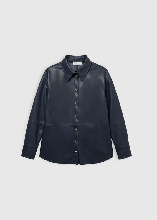 Chemise femme ADA graphite HANA SAN coupe droite vue de face