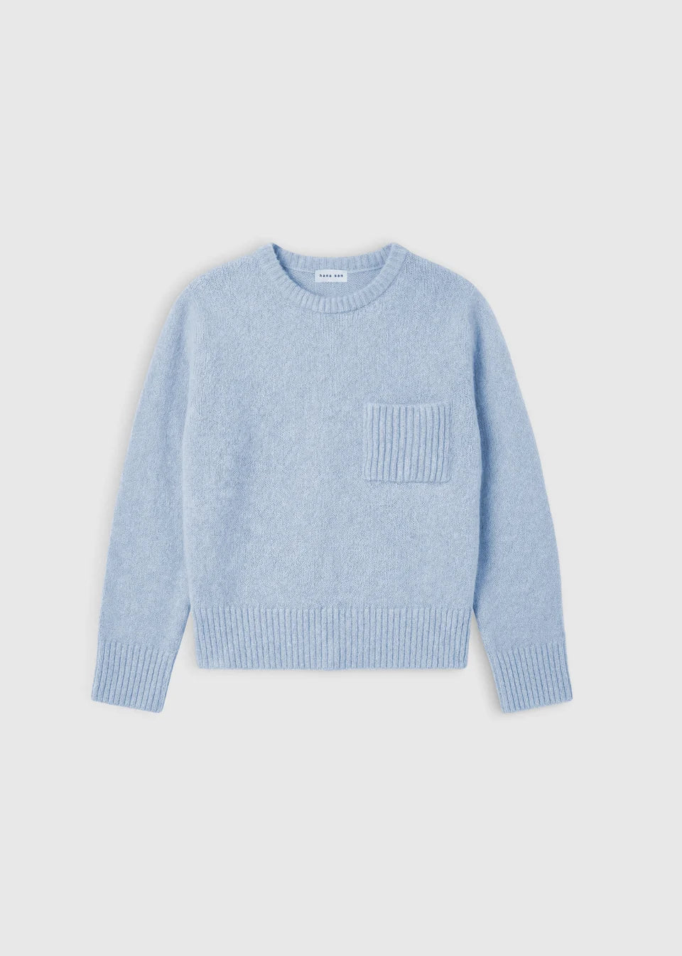 Pull femme BEN HANA SAN baby alpaga bleu ciel vue de face