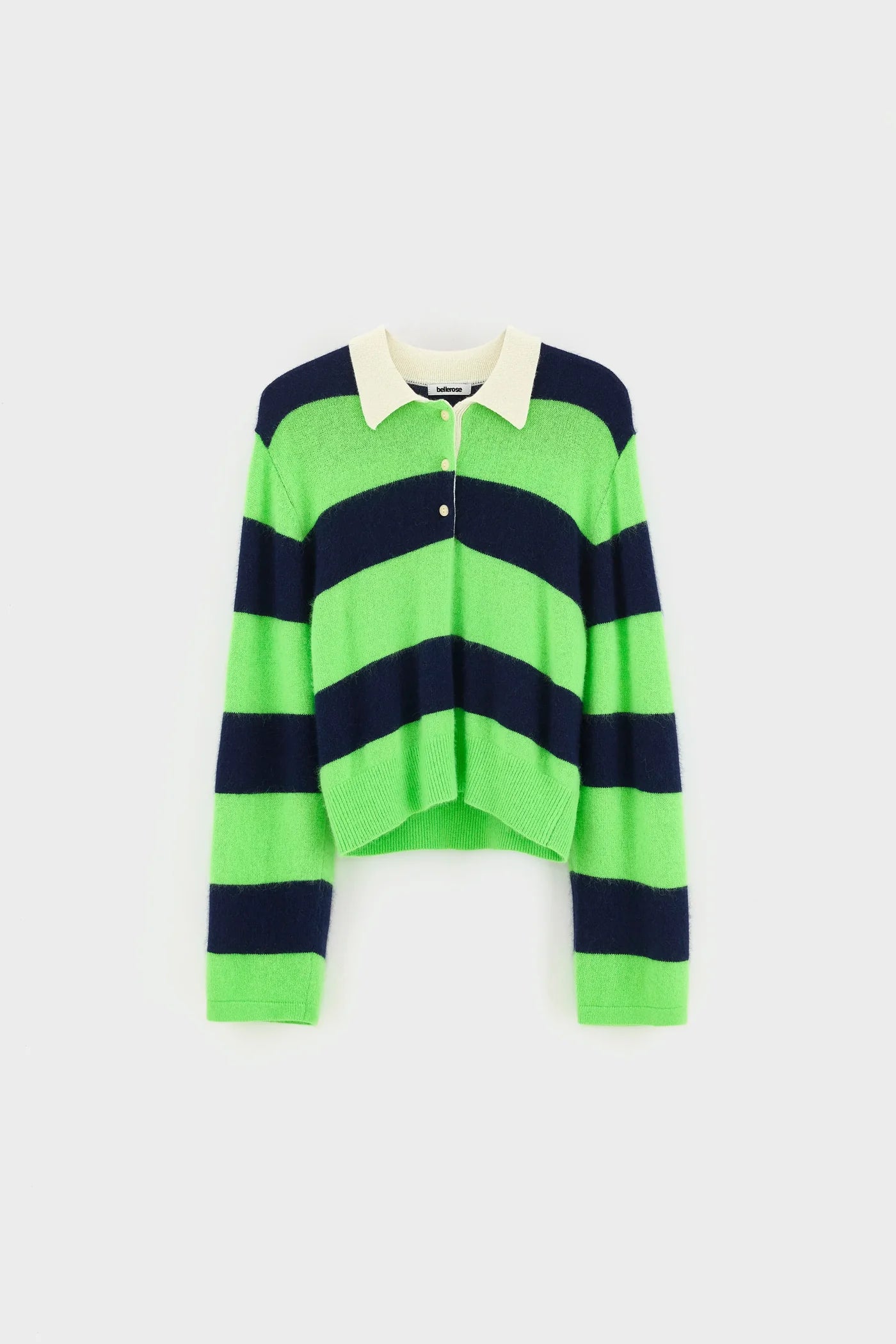 Pull polo Dusto rayé vert et marine – Bellerose