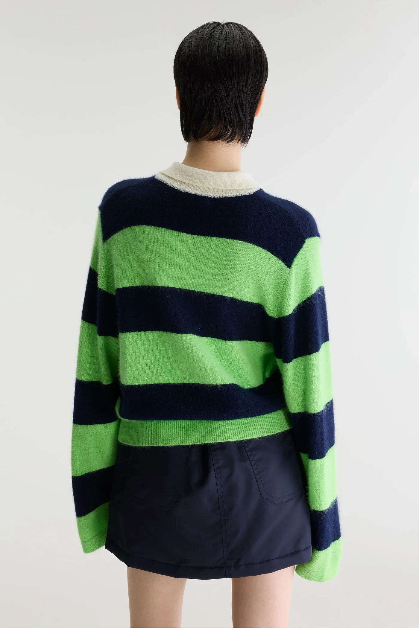 Pull polo Dusto rayé vert et marine – Bellerose