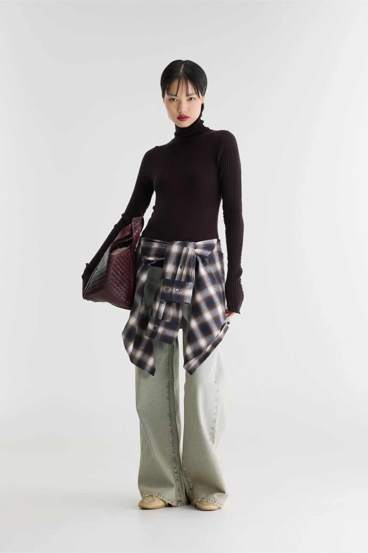 Pull col roulé Awald marron foncé – Bellerose