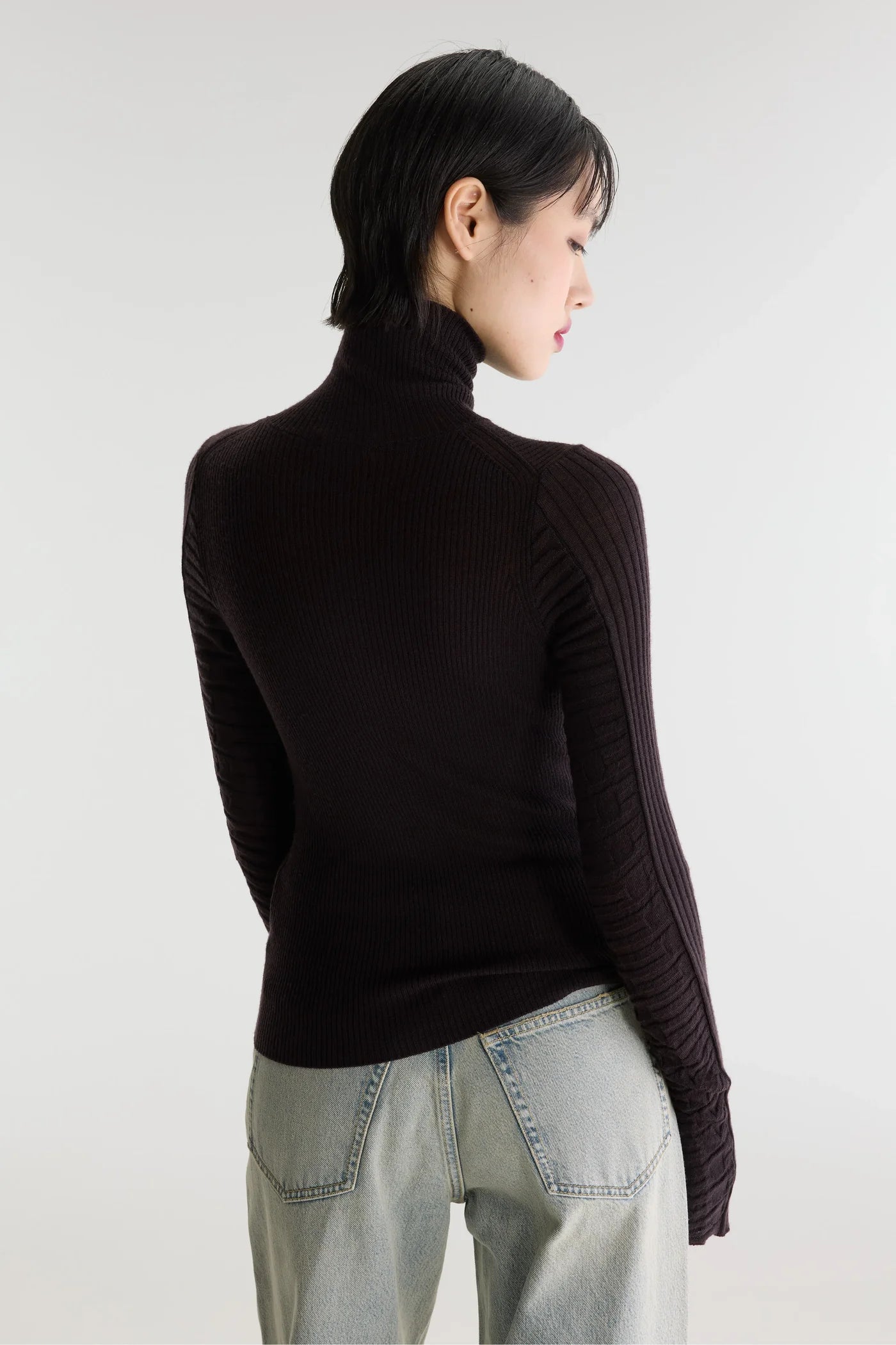 Pull col roulé Awald marron foncé – Bellerose