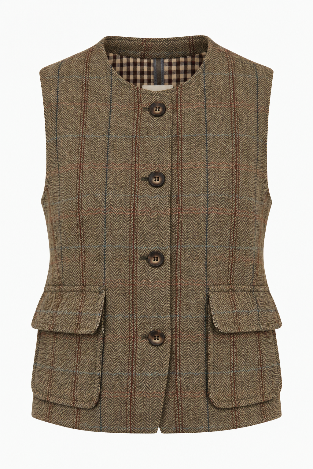 Gilet GALAMO Diega femme en laine vierge à chevrons vue de face