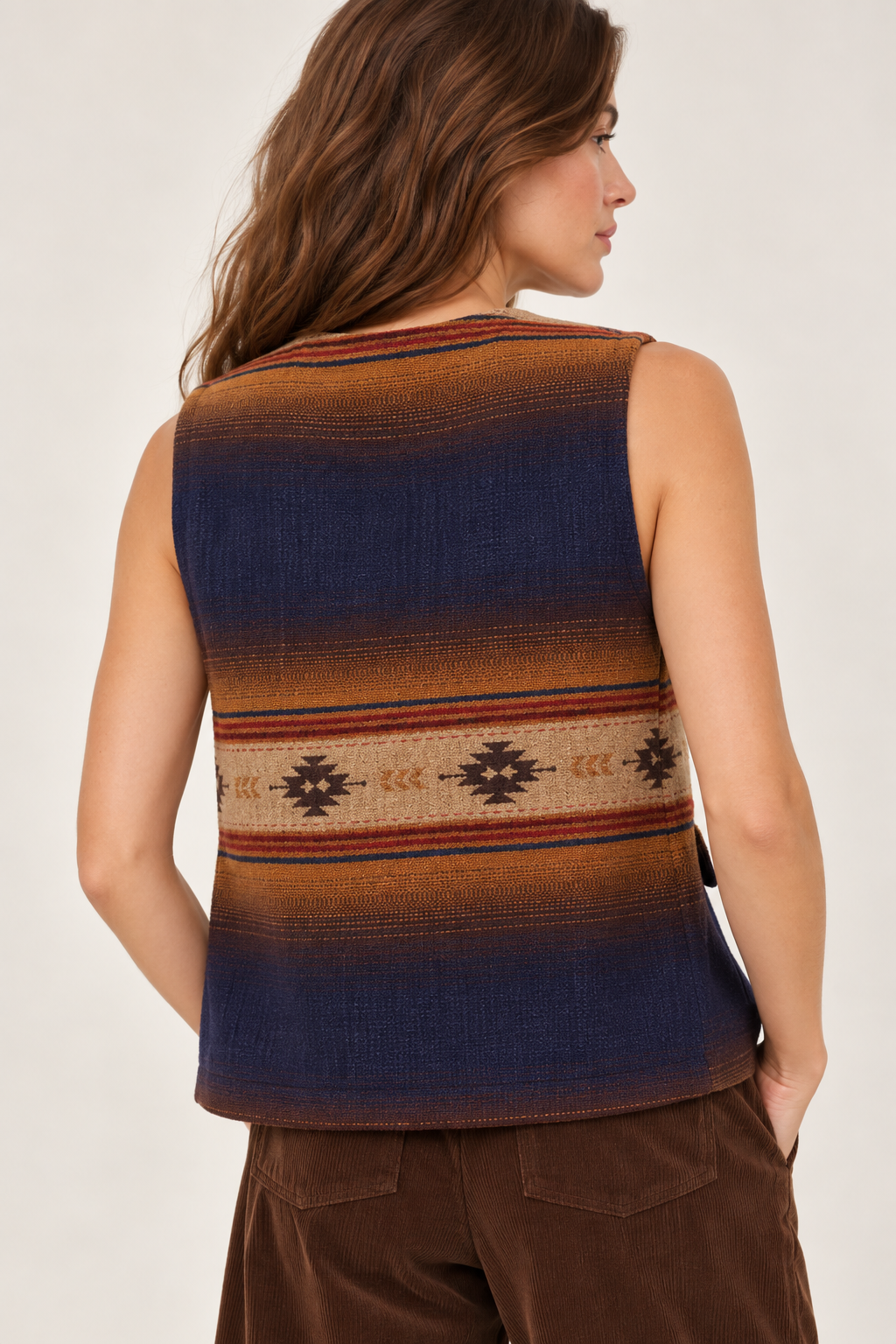 Gilet Galamo Diega femme sans manches imprimé graphique vue de dos