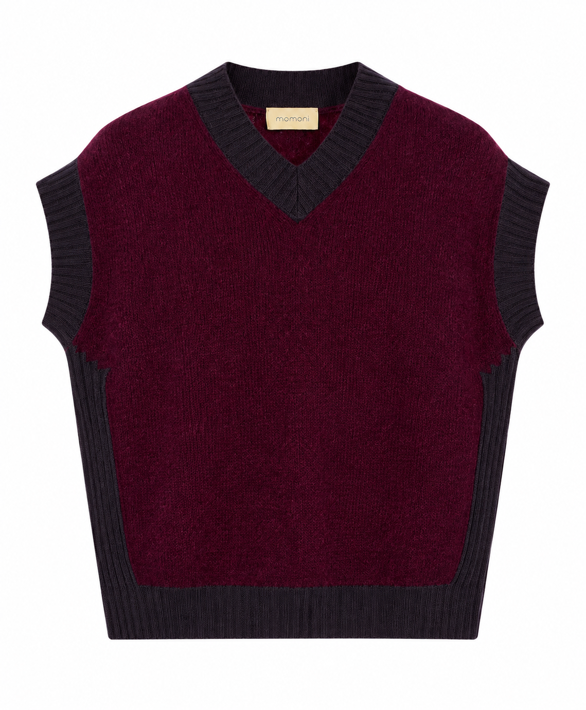 Pull Runa Momonì femme en laine bouclée Wine Red vue de face