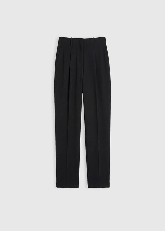 Pantalon femme HENRI noir HANA SAN coupe tailleur vue de face