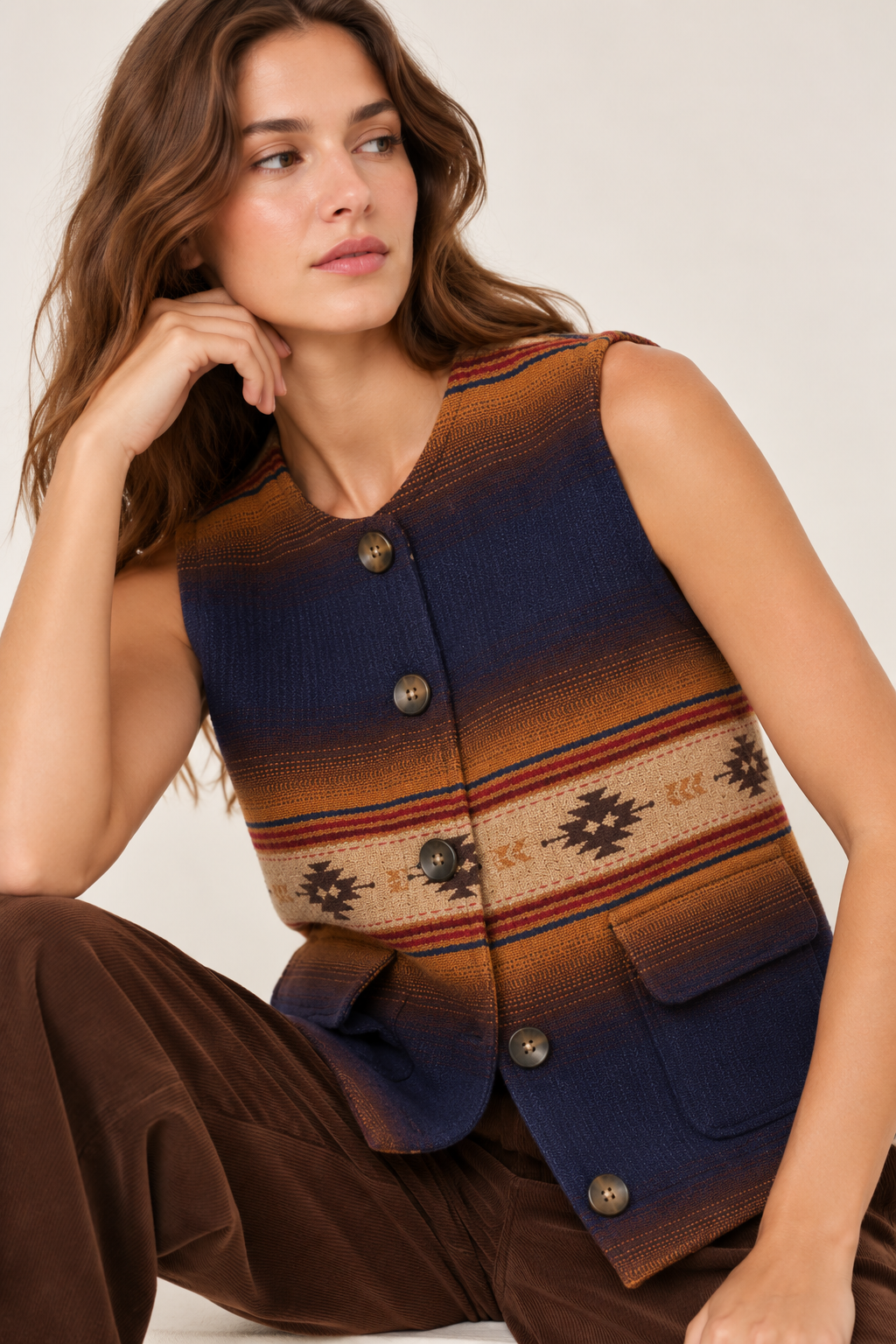 Gilet femme sans manches imprimé Galamo – Diega