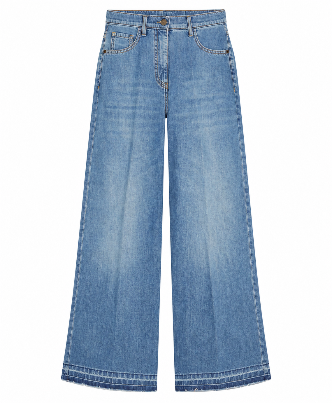 Jean femme Aoki Momonì denim stone washed bleu vue de face