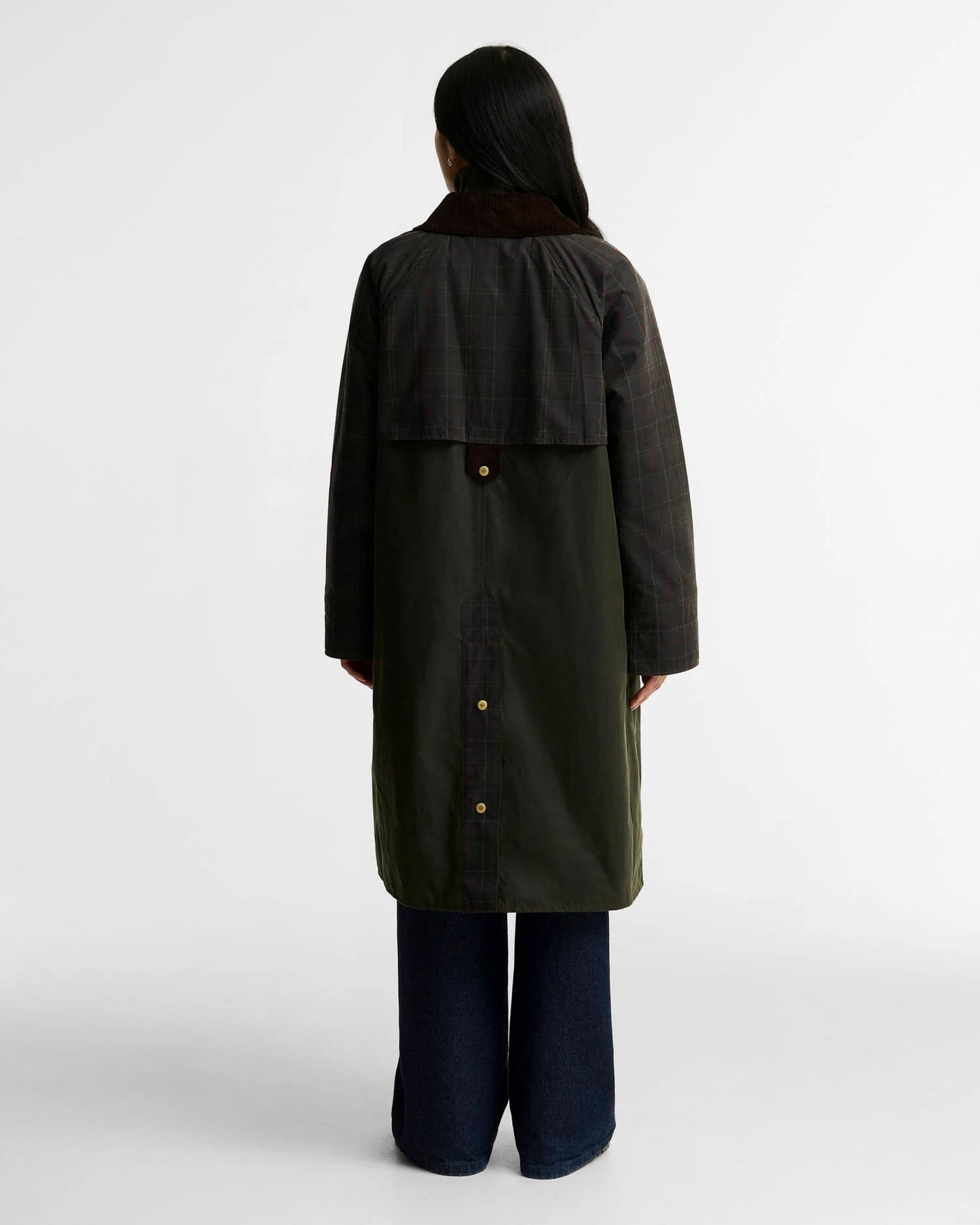 Veste longue cirée Kirklees Check – Barbour