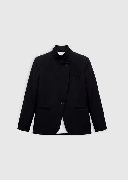 Veste femme MARY noire HANA SAN col montant vue de face
