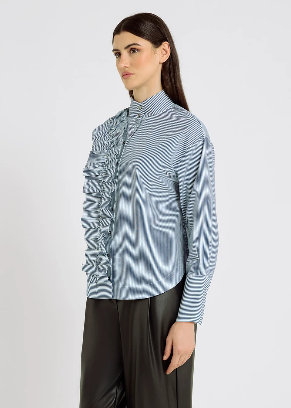 Chemise femme MARGARET rayée à volant – HANA SAN