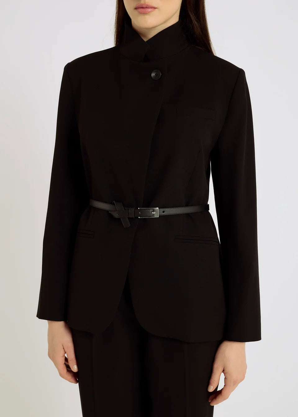 Veste femme MARY noire col montant – HANA SAN