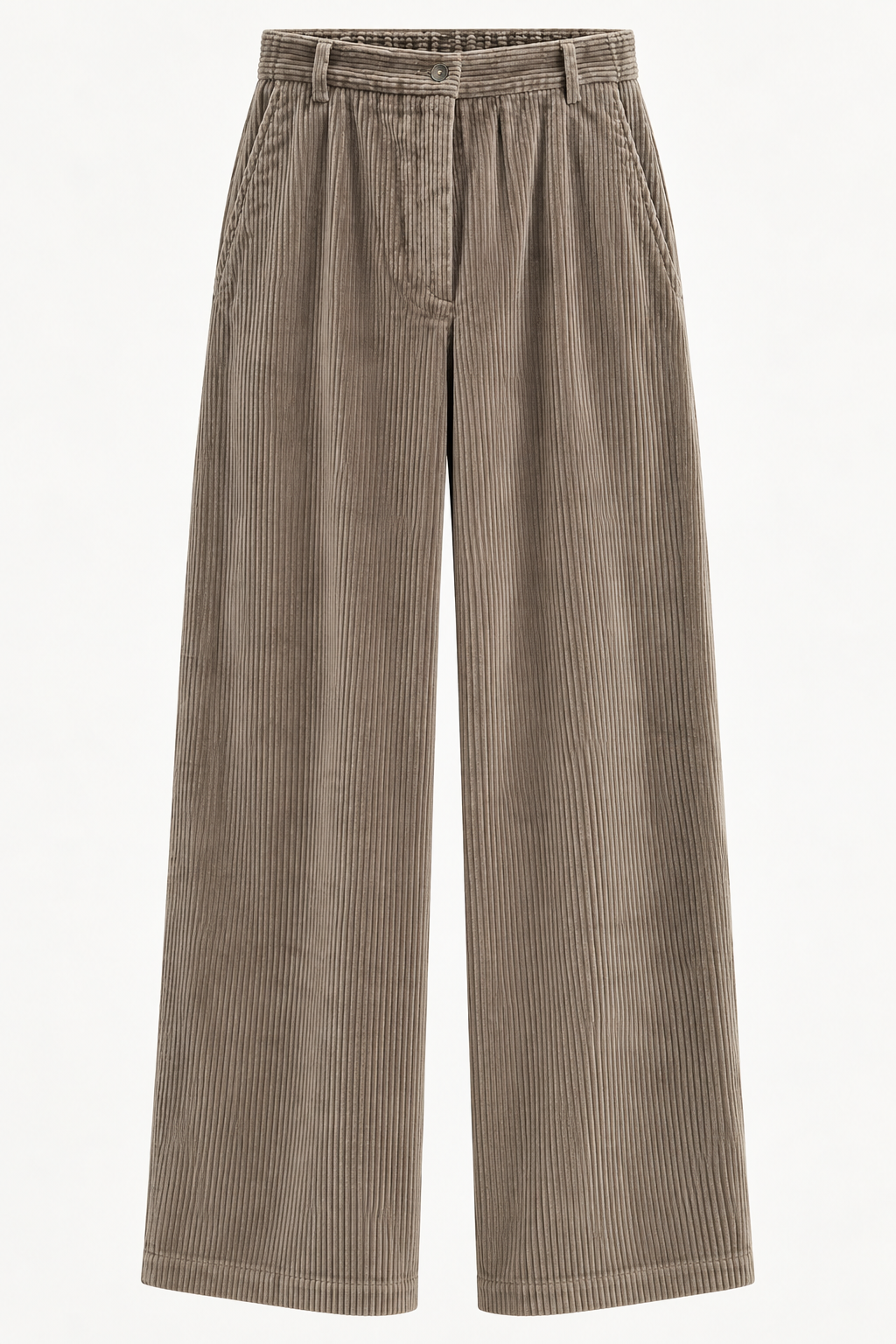 Pantalon PIEDRO Diega en velours côtelé taupe – vue de face