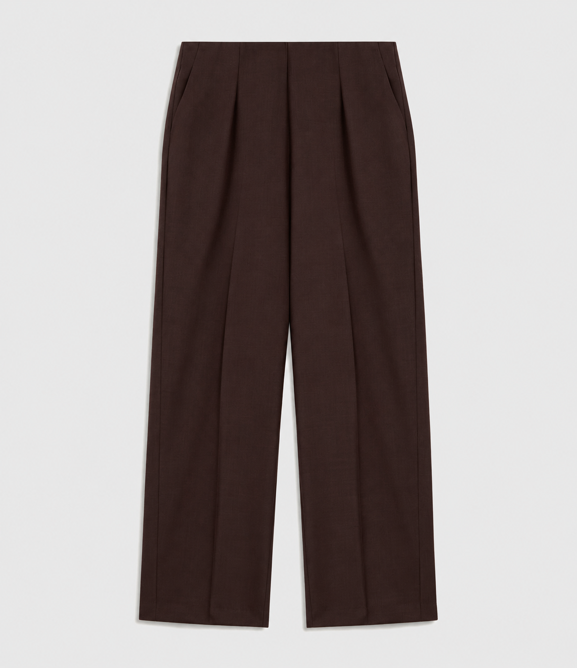 Pantalon Office Lou Momonì acajou en laine stretch vue de face
