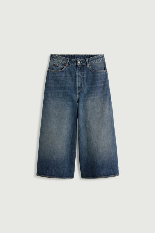 Jupe-culotte en denim délavé – Soeur