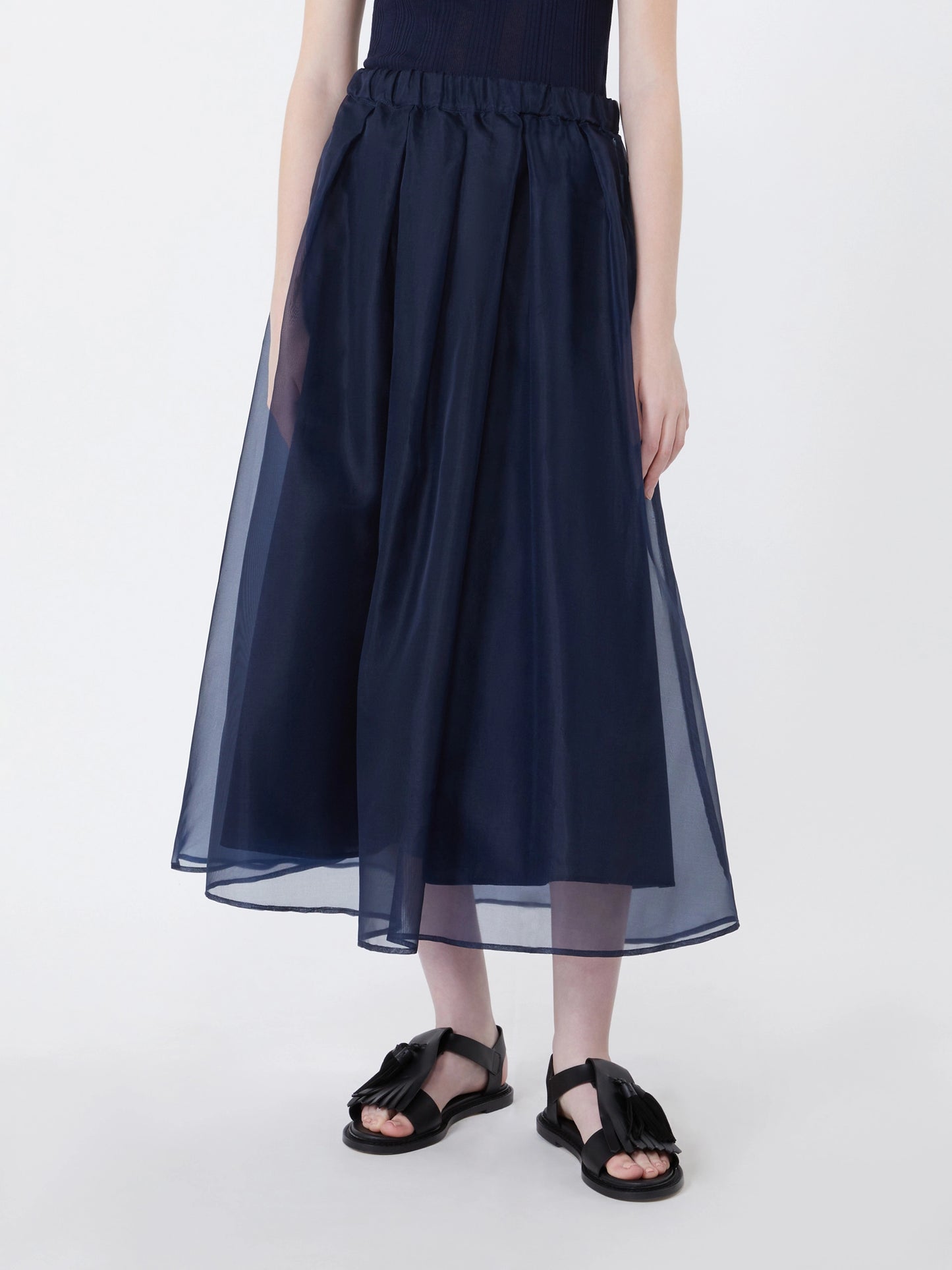 Jupe plissée en organza de soie VISINO Max Mara weekend