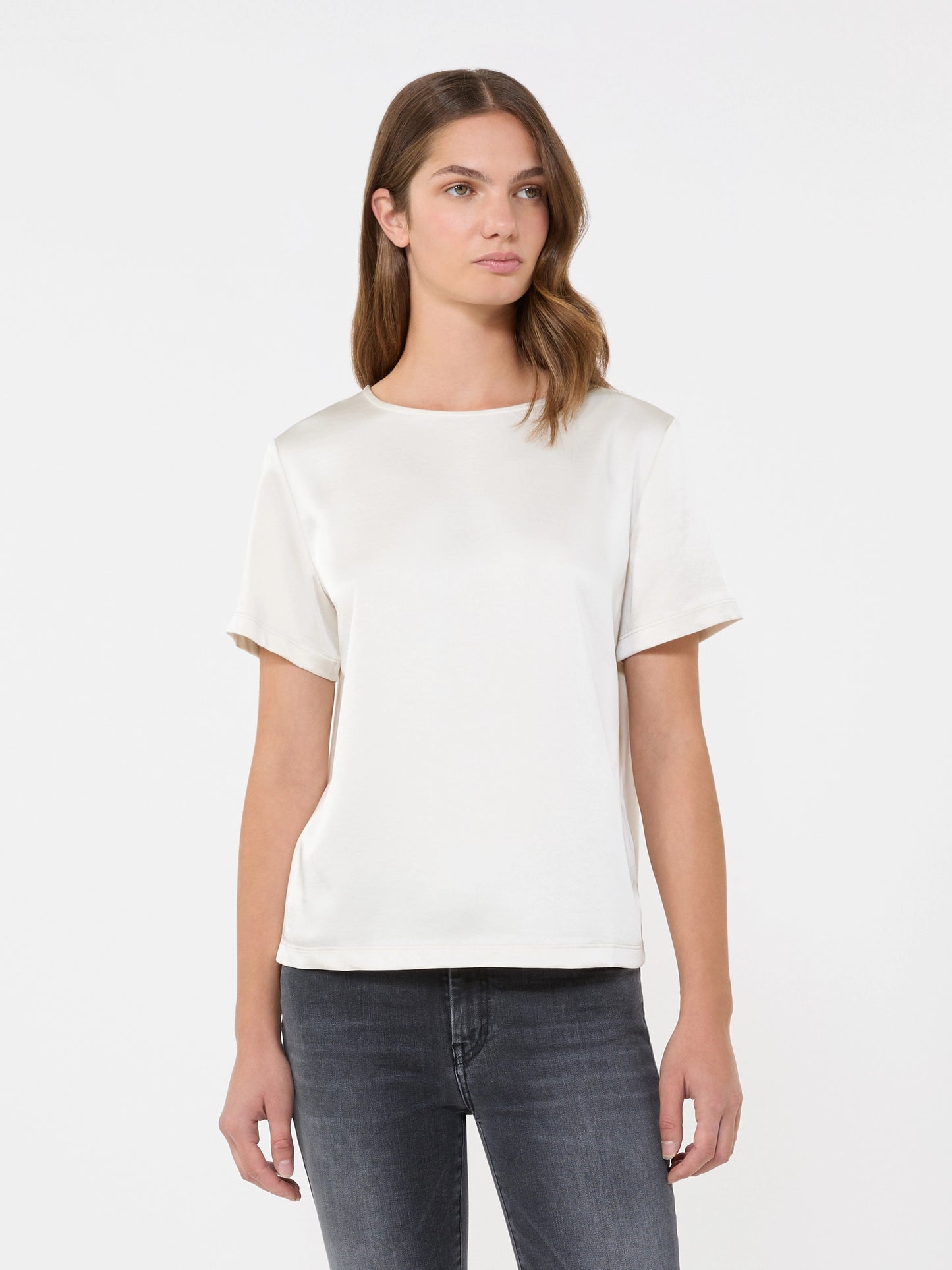 Tee shirt en satin et jersey ZONA Max Mara weekend Ivoire