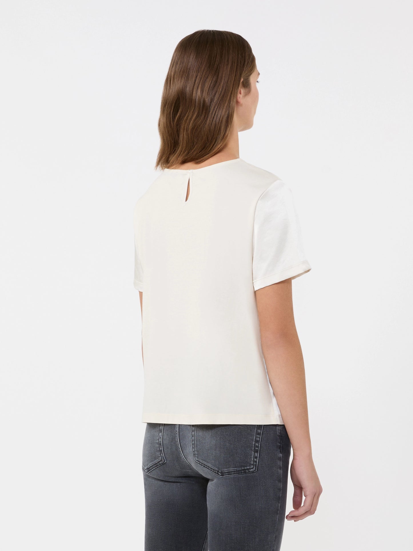 Tee shirt en satin et jersey ZONA Max Mara weekend Ivoire