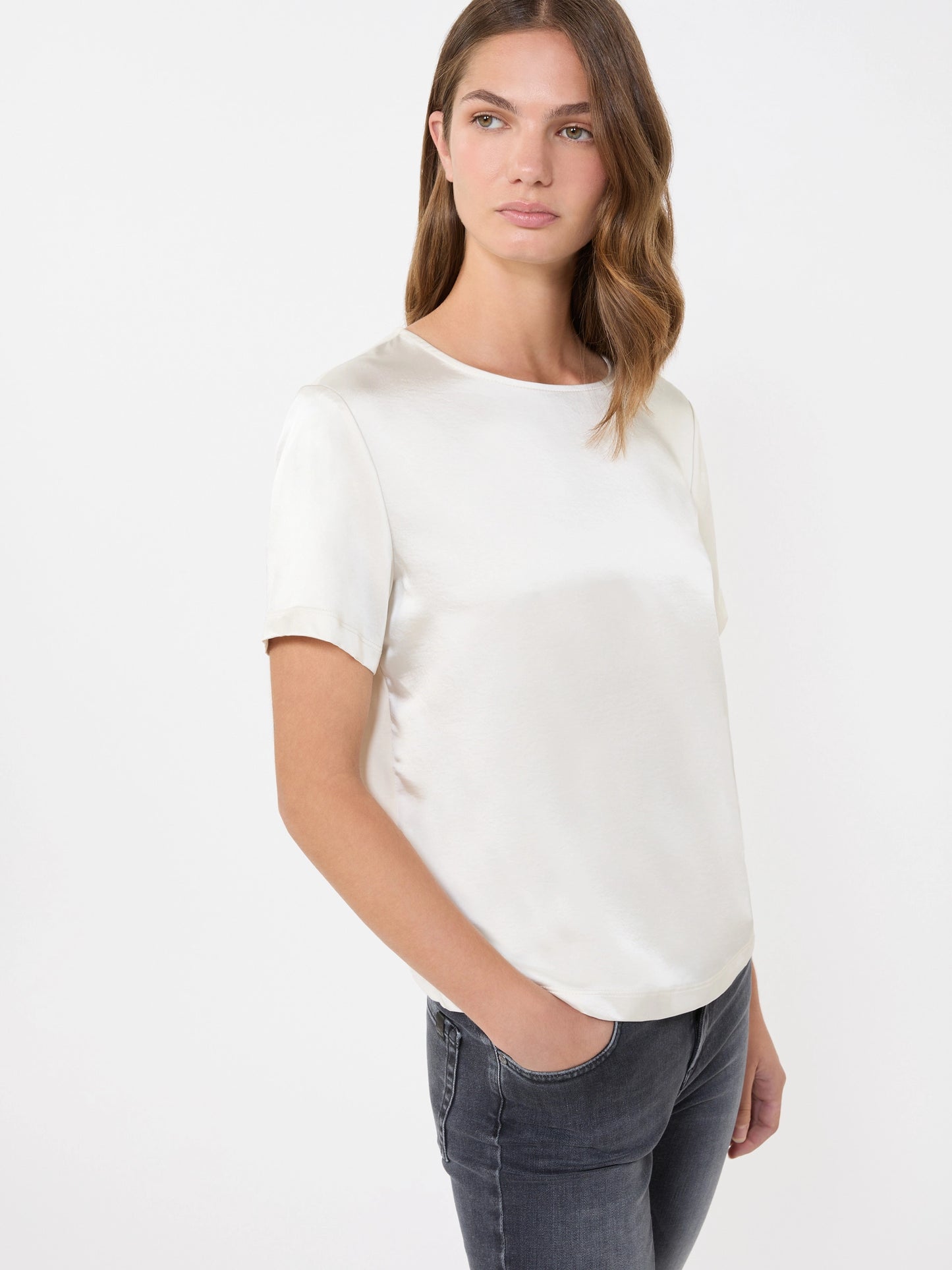 Tee shirt en satin et jersey ZONA Max Mara weekend Ivoire
