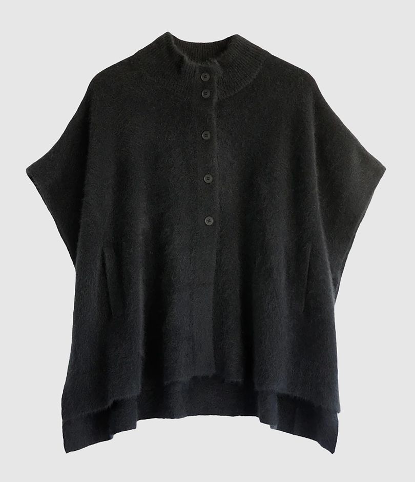 Poncho Neck en laine de raton laveur CT Plage Noir